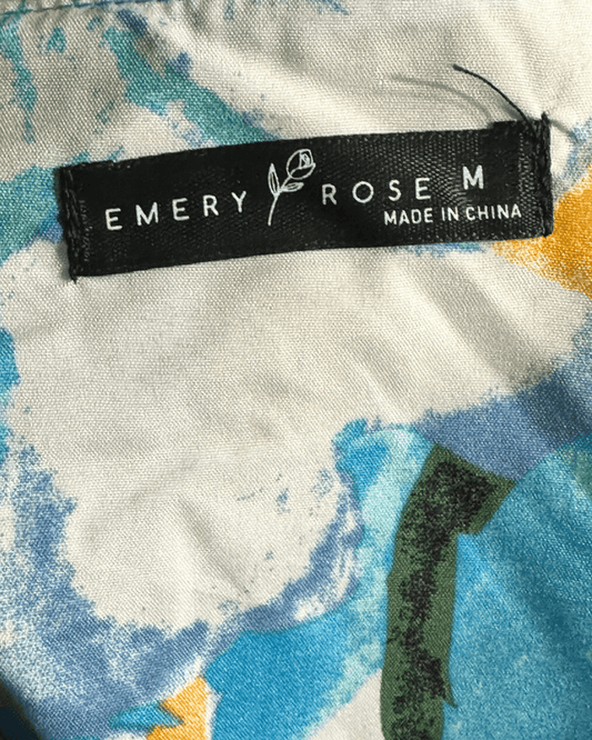 Emery Rose Abstract Floral Sleeveless Blouse - Medium - Funkify