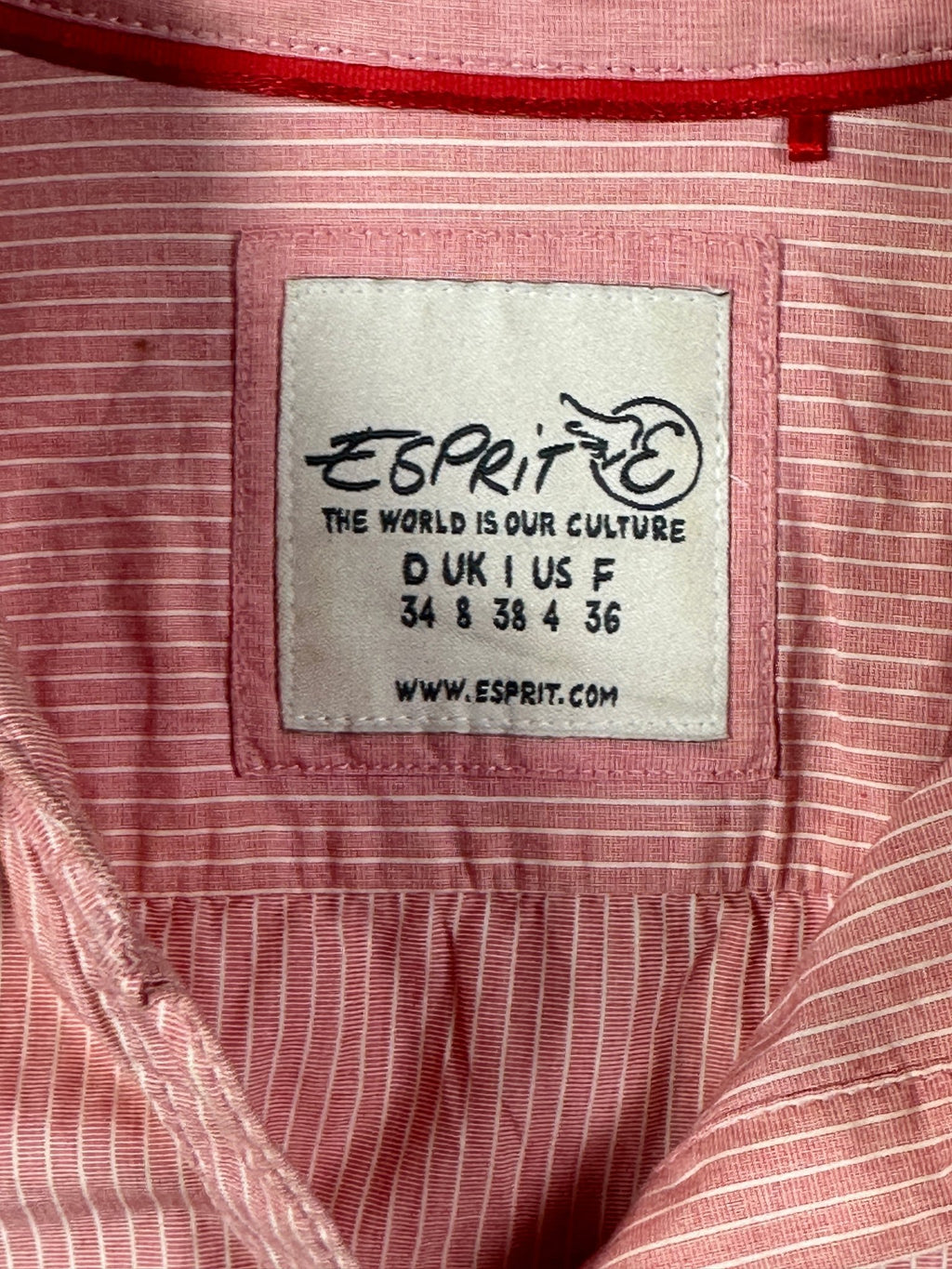 Esprit Pink Stripe Fitted Shirt - Funkify