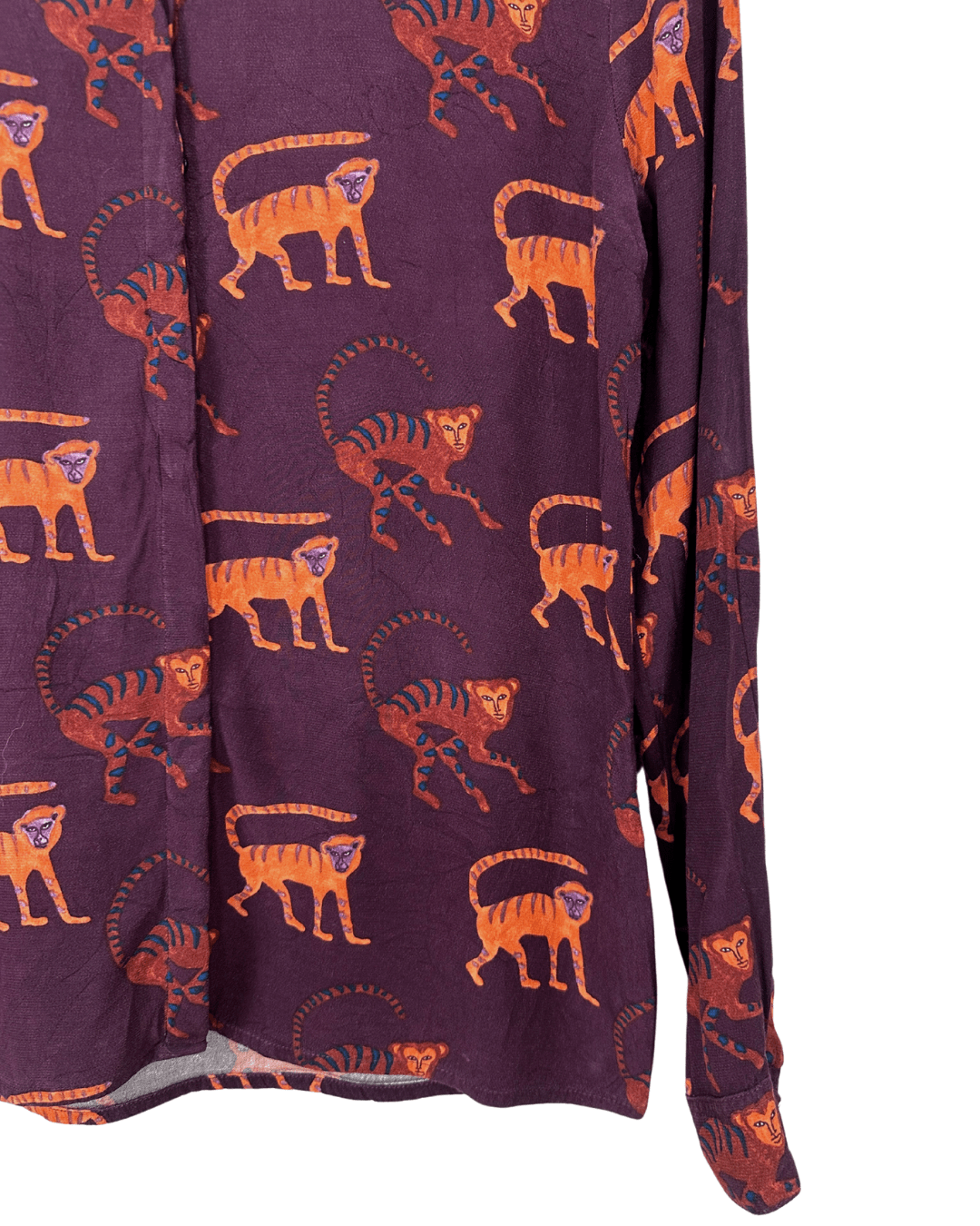 Fabienne Chapot Animal Print Long Sleeve Blouse Medium - Funkify