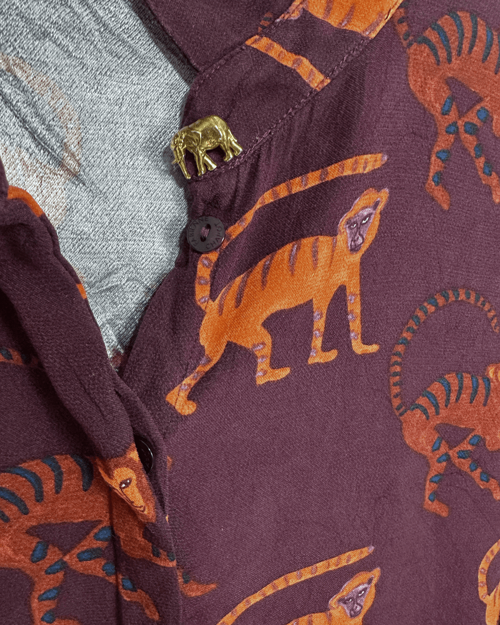 Fabienne Chapot Animal Print Long Sleeve Blouse Medium - Funkify