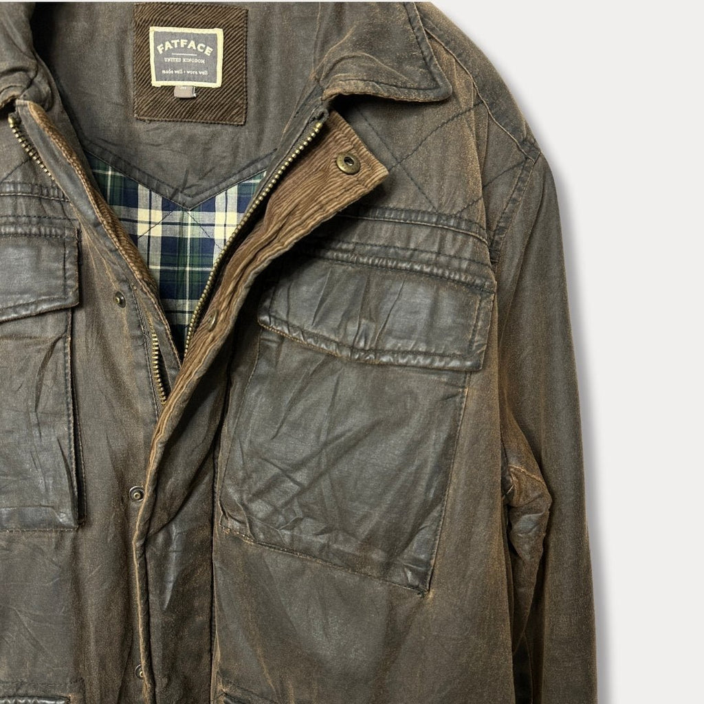 Fatface Leather Jacket Large - Funkify