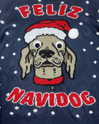 Feliz Navidog Christmas Sweater with a Jingle Bell - Funkify