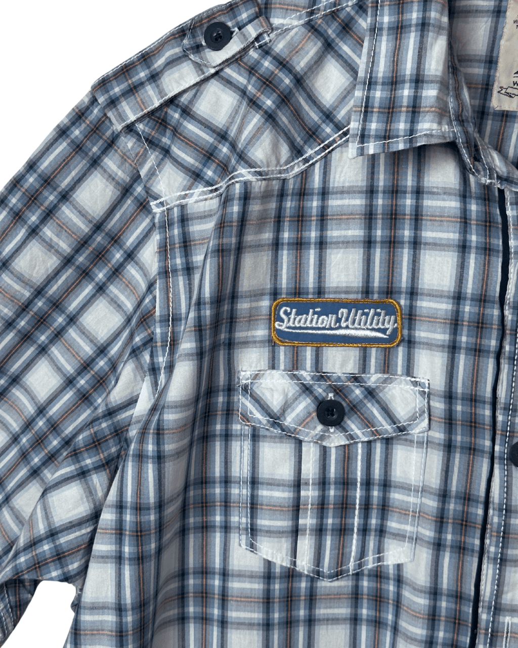 F&F Blue Plaid Short Sleeve Shirt – 2XL - Funkify