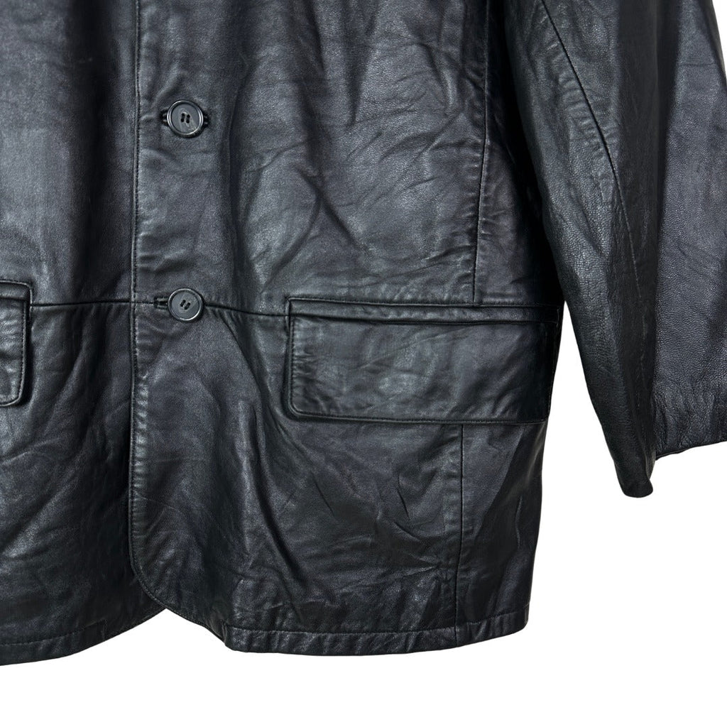 Fishtank Black Leather Jacket Large - Funkify
