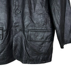 Fishtank Black Leather Jacket Large - Funkify