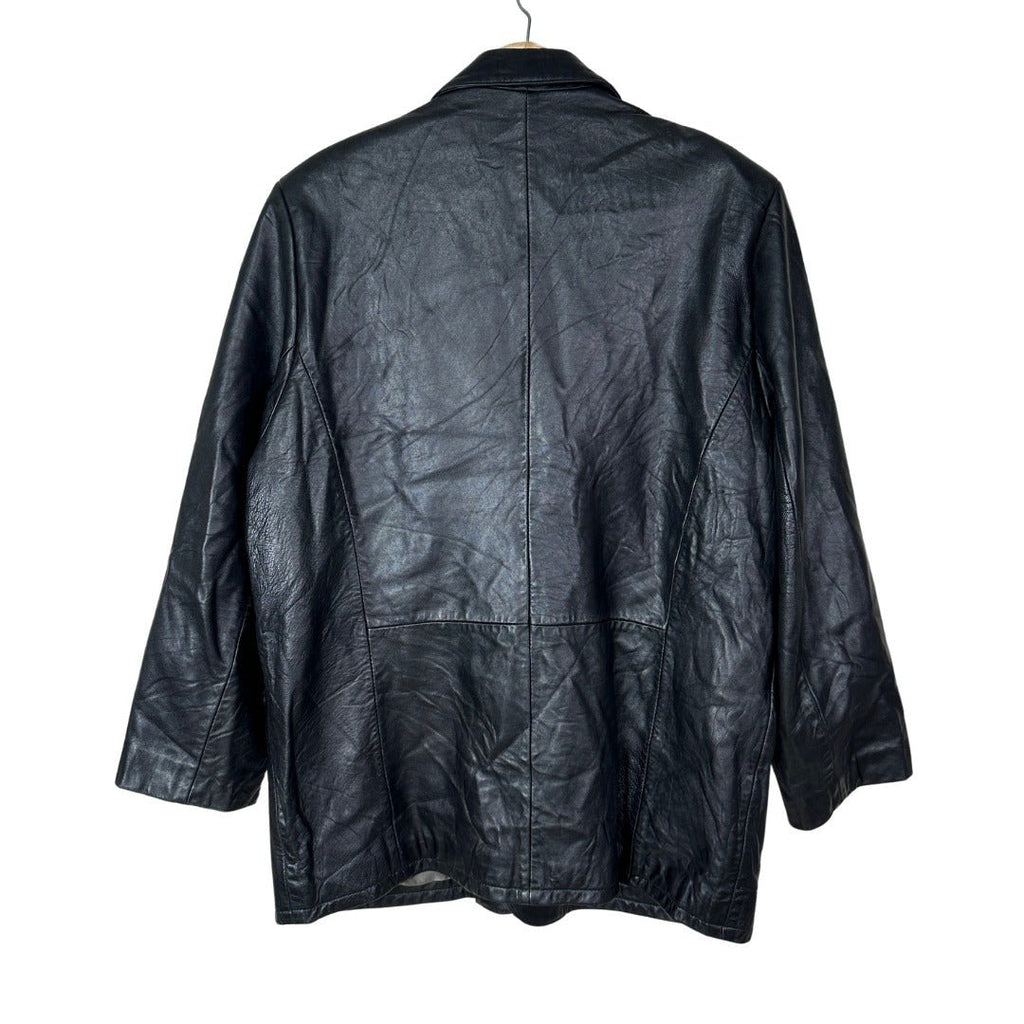 Fishtank Black Leather Jacket Large - Funkify