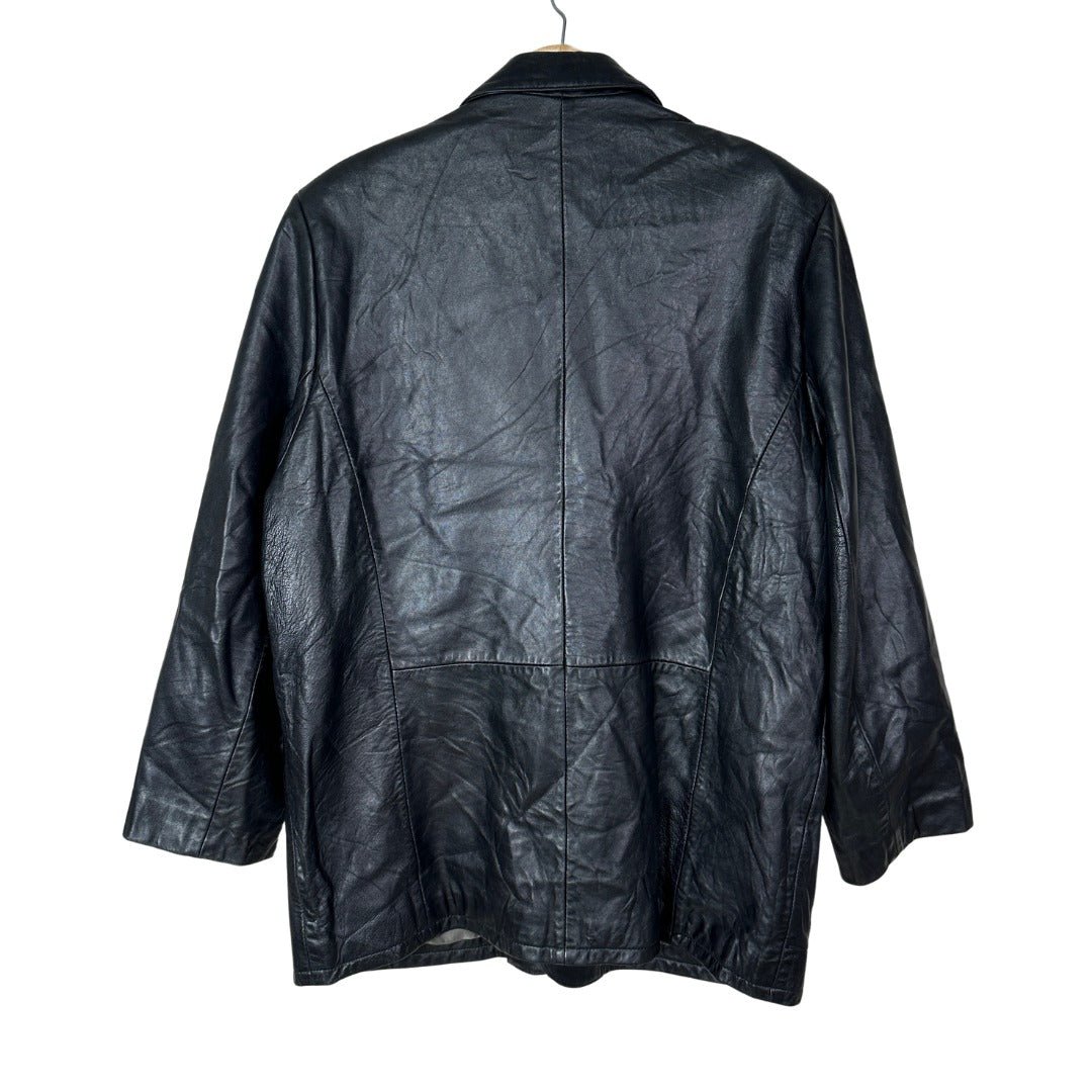 Fishtank Black Leather Jacket Large - Funkify