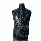 Flame Pattern Vest, Slip-on Necktie & Pocket Square Set Large - Funkify