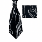 Flame Pattern Vest, Slip-on Necktie & Pocket Square Set Large - Funkify