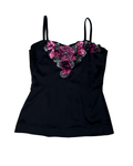 Floral appliqué handmade cami top, size small
