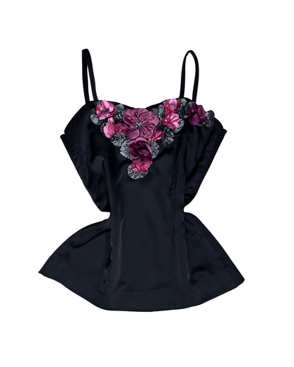 Floral Applique Handmade Cami Top - Small - Funkify
