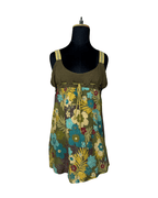 Floral Babydoll Top with Tie - Front - Funkify
