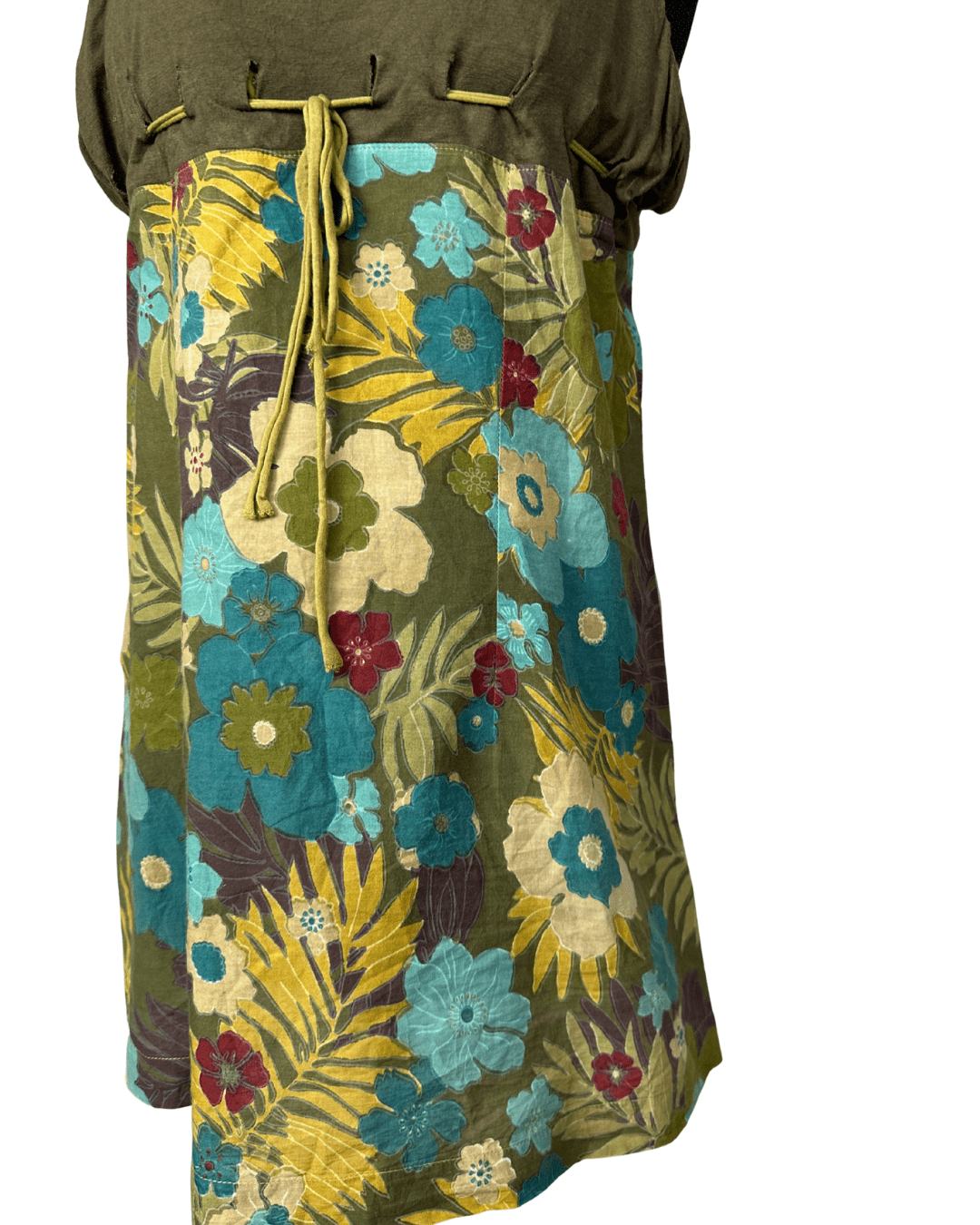 Floral Babydoll Top with Tie - Front - Funkify