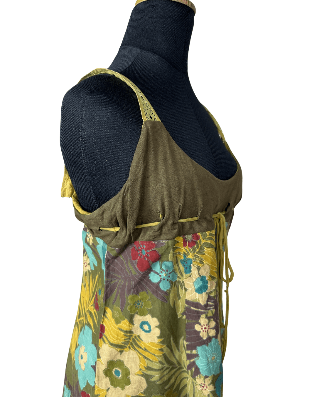 Floral Babydoll Top with Tie - Front - Funkify