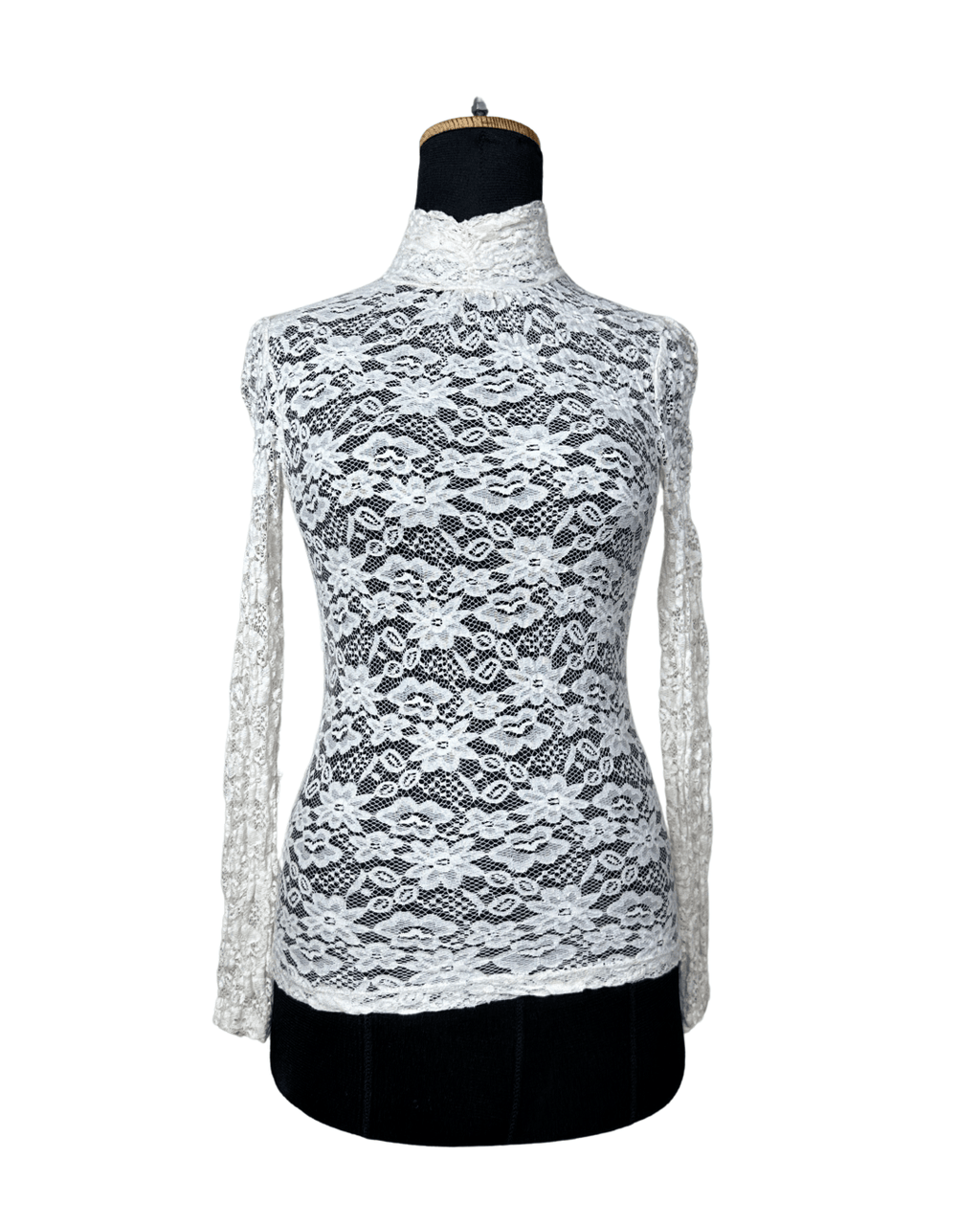 Floral Lace High Neck Top XS/S - Funkify
