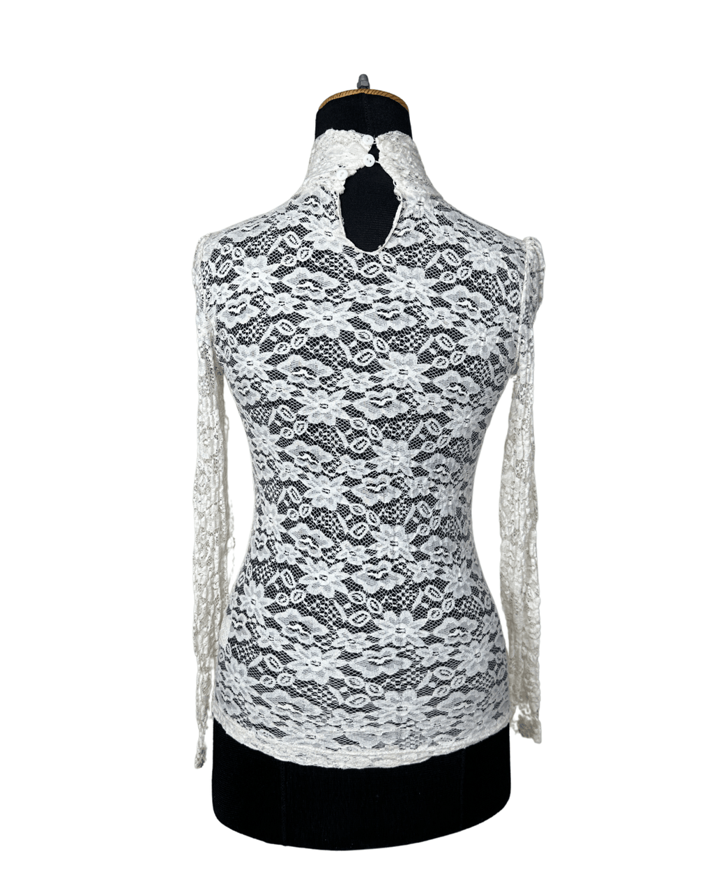 Floral Lace High Neck Top XS/S - Funkify