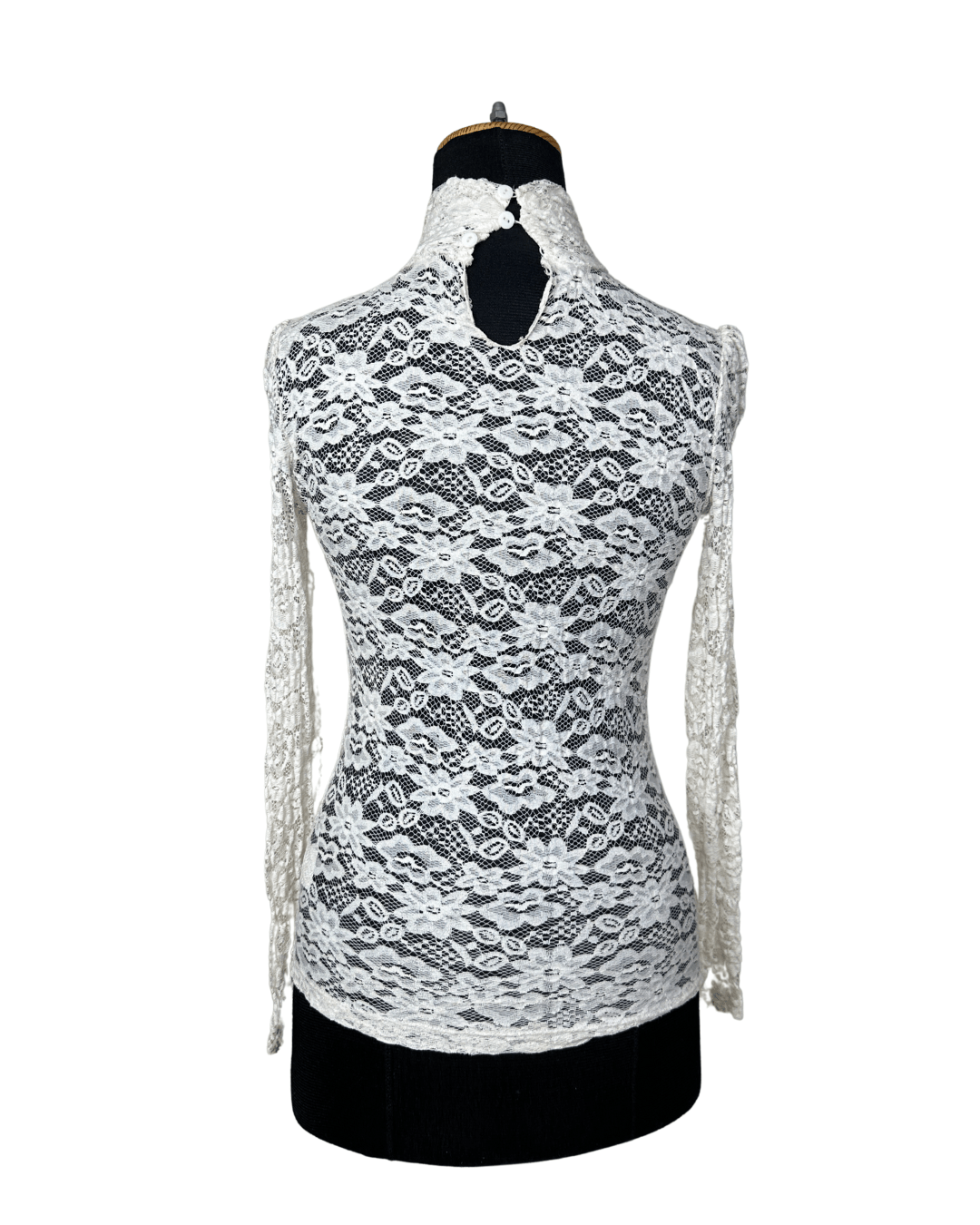 Floral Lace High Neck Top XS/S - Funkify