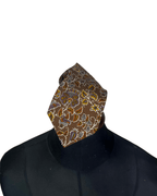 Brown and gold vine floral necktie