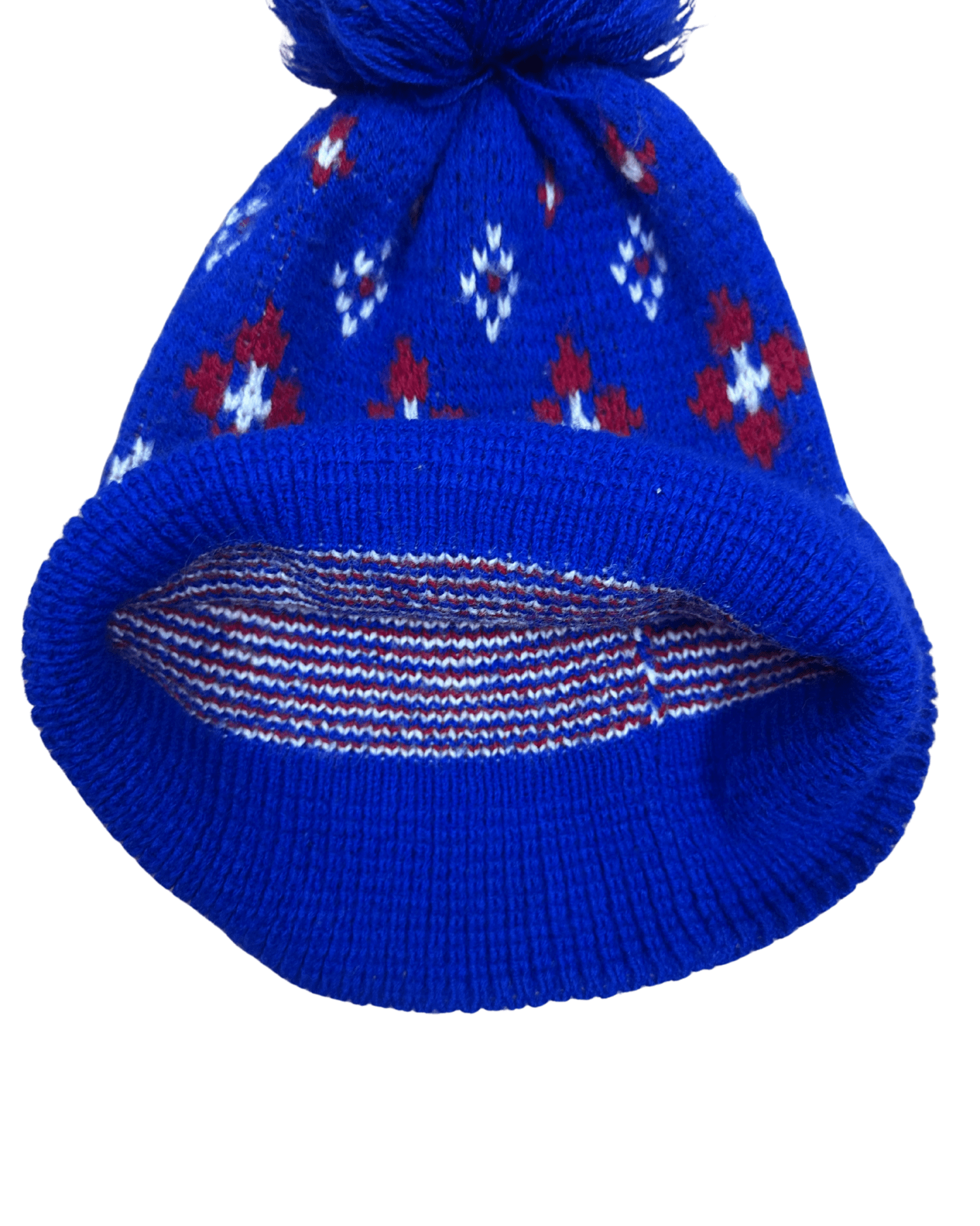 Floral Pattern Beanie with Pom - Pom - Funkify