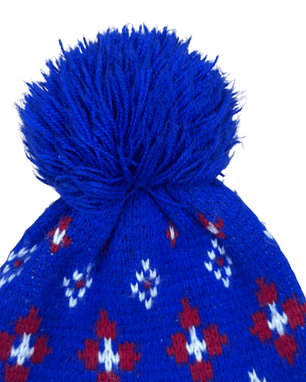 Floral Pattern Beanie with Pom - Pom - Funkify