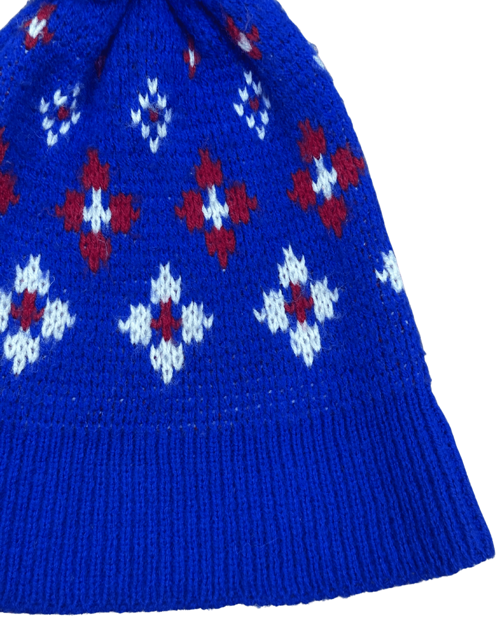 Floral Pattern Beanie with Pom - Pom - Funkify