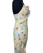 Floral Ruffle Asymmetrical Midi Dress – Pastel Slip Style - Funkify