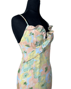 Floral Ruffle Asymmetrical Midi Dress – Pastel Slip Style - Funkify
