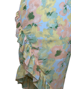 Floral Ruffle Asymmetrical Midi Dress – Pastel Slip Style - Funkify