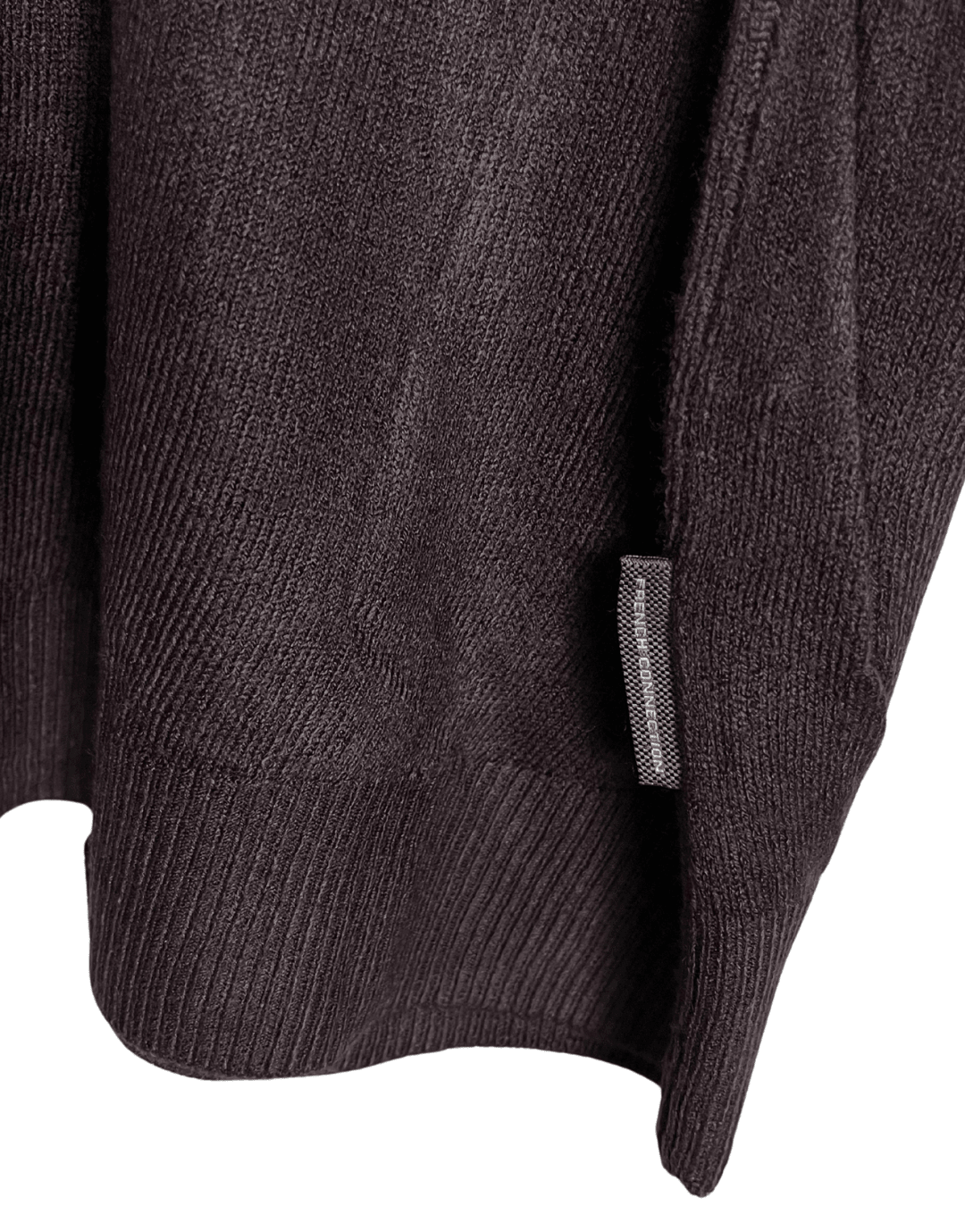 French Connection Quarter Zip Brown Sweater - Medium - Funkify
