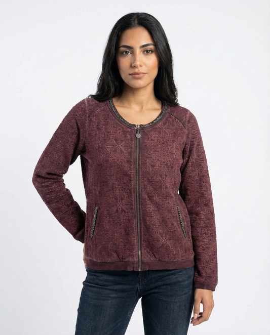 Vintage Garcia Jeans Textured Embellished Women's Jacket Small