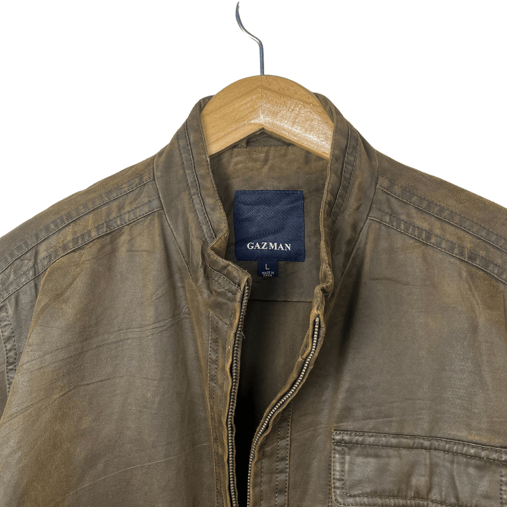 Gazman Brown Leather Jacket Large - Funkify