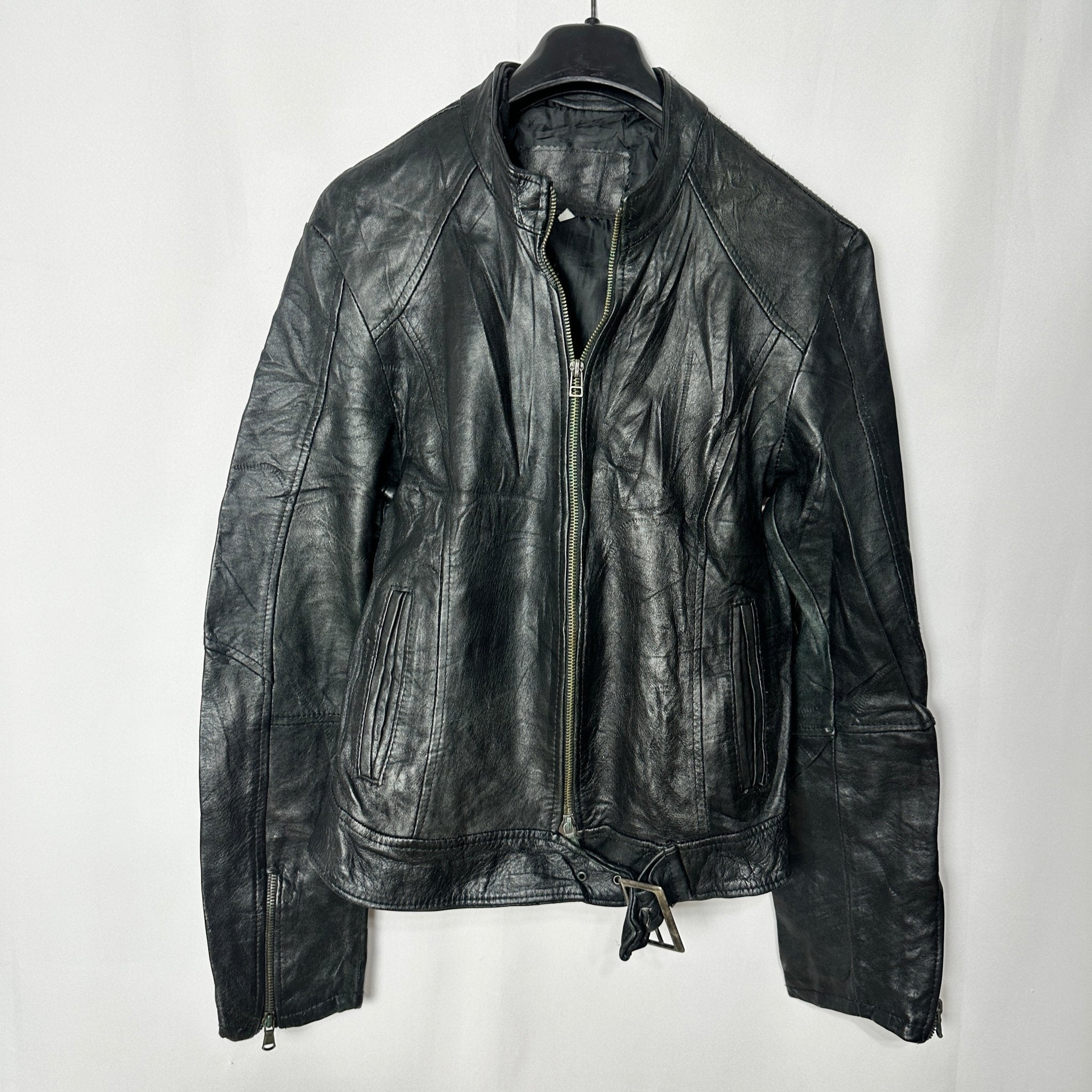 Genuine Leather Women's Biker Jacket Small - Funkify