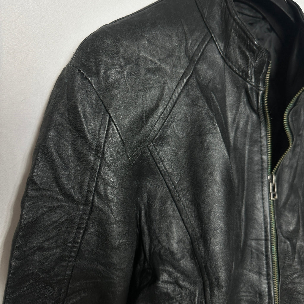 Genuine Leather Women's Biker Jacket Small - Funkify