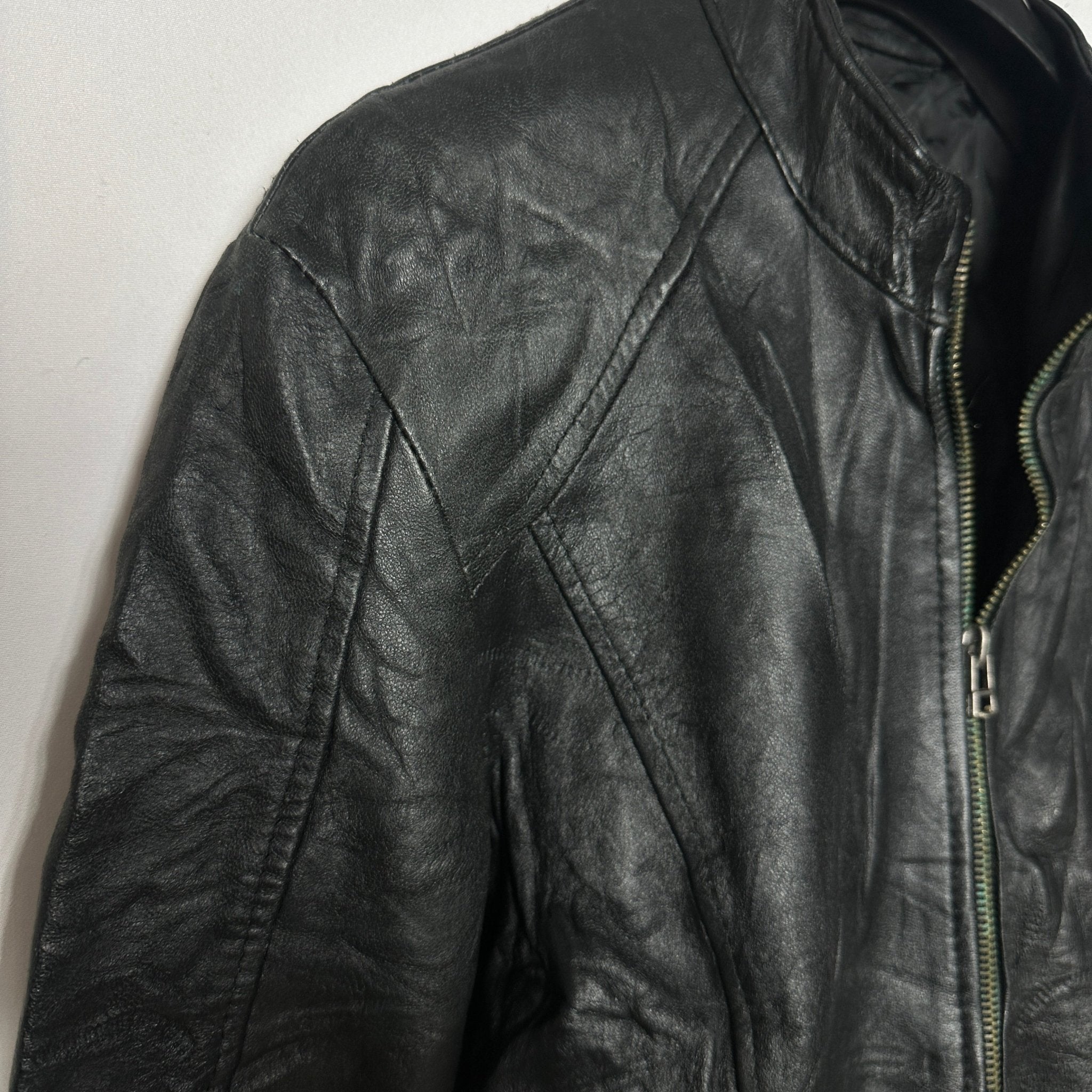 Genuine Leather Women's Biker Jacket Small - Funkify