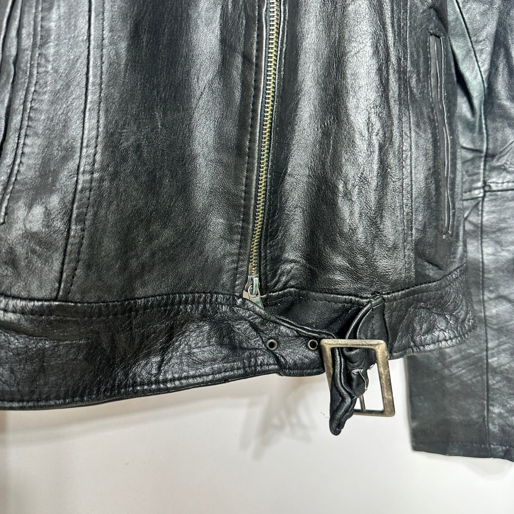 Genuine Leather Women's Biker Jacket Small - Funkify