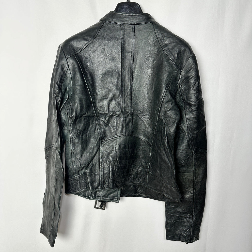 Genuine Leather Women's Biker Jacket Small - Funkify
