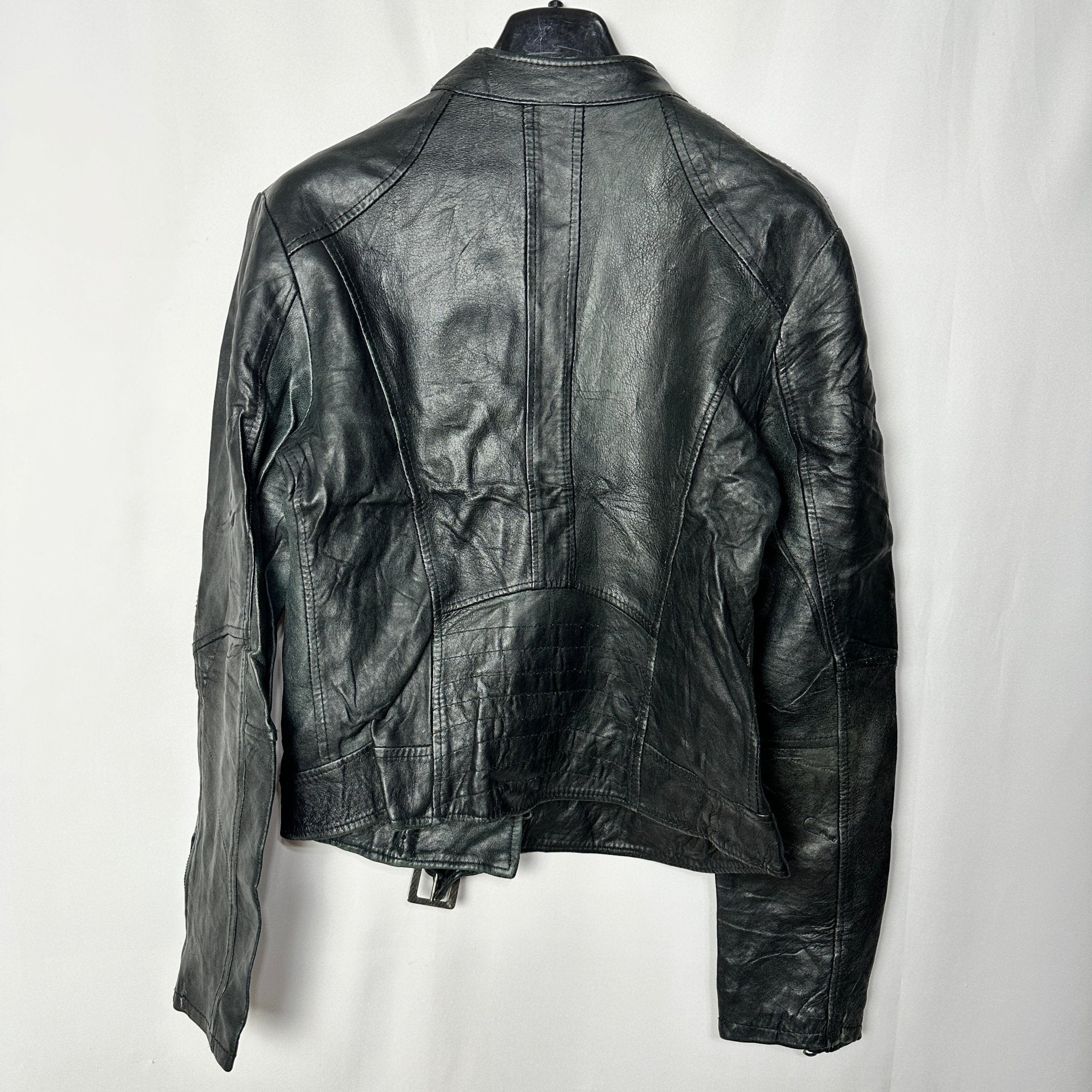 Genuine Leather Women's Biker Jacket Small - Funkify