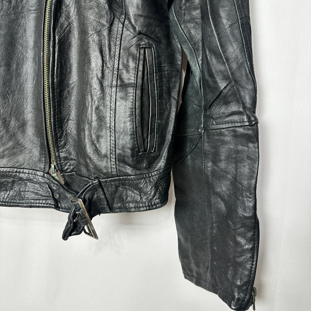 Genuine Leather Women's Biker Jacket Small - Funkify