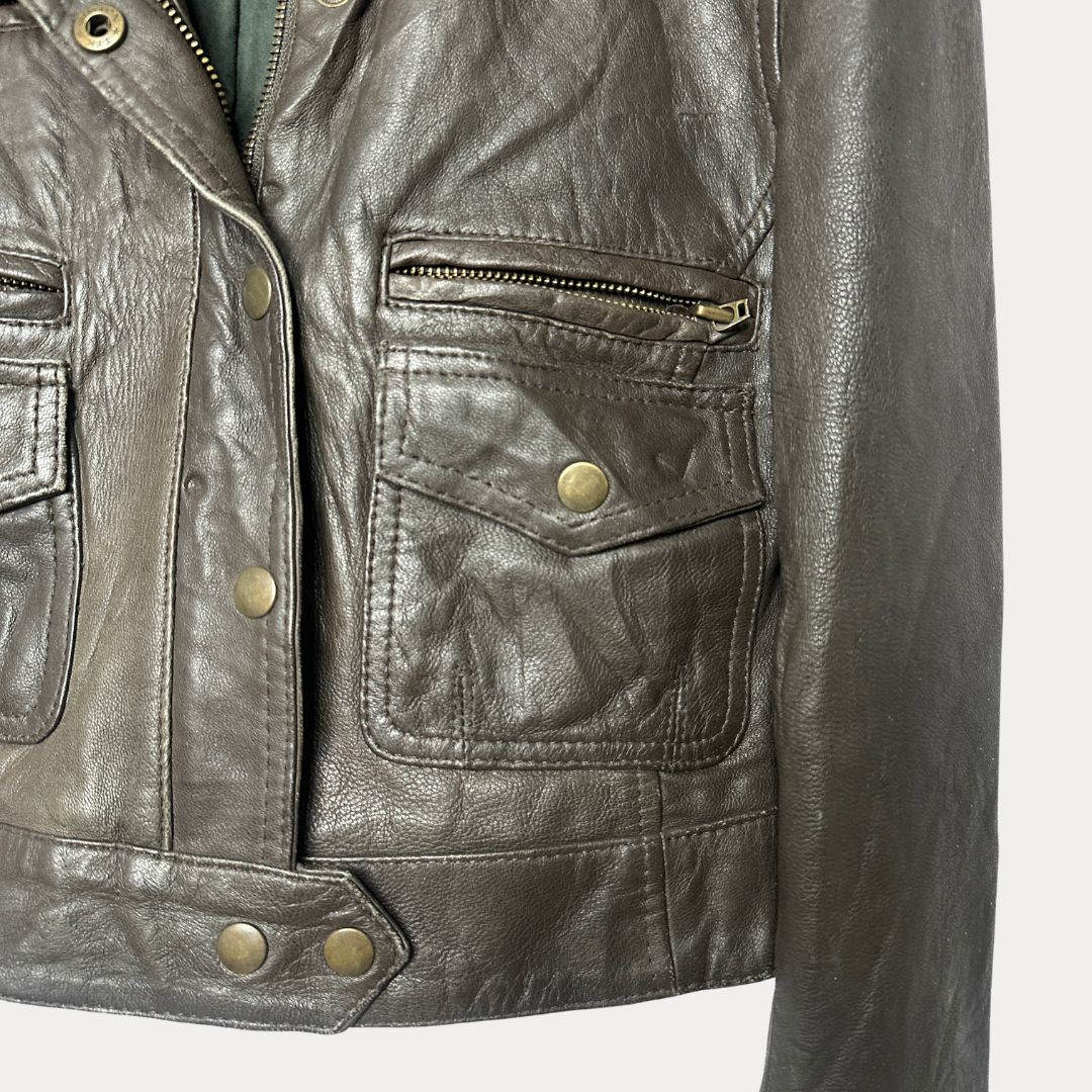 Genuine Leather Women's Cropped Jacket - Funkify