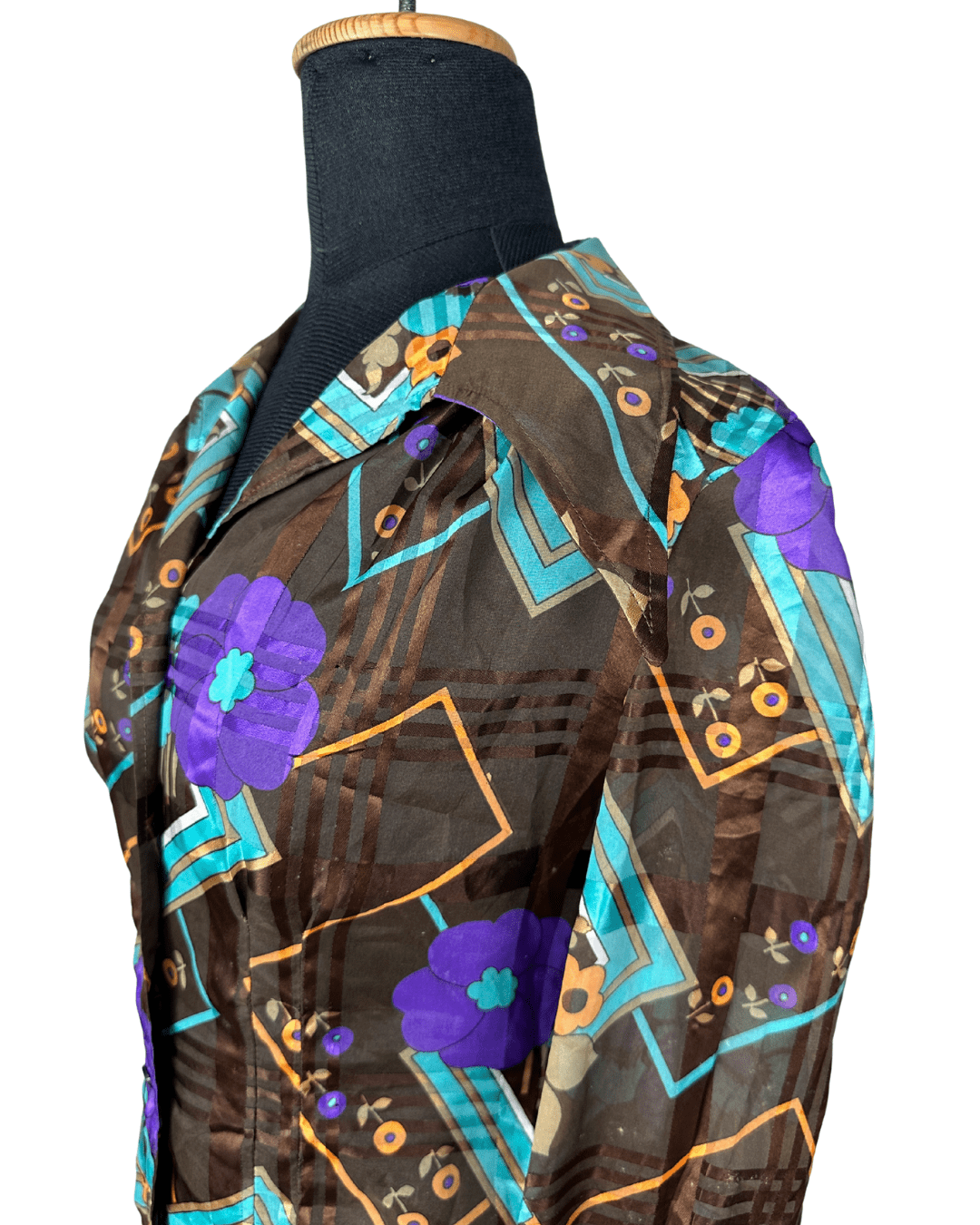 Geometric Floral Fitted Shirt with Statement Cuffs - Funkify