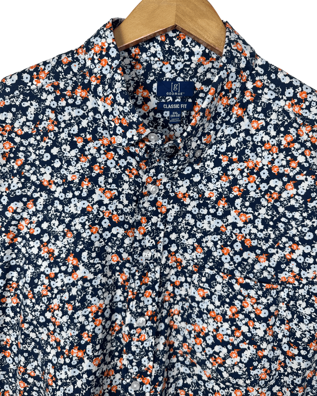 George Classic Fit Floral Shirt 2XL - Funkify