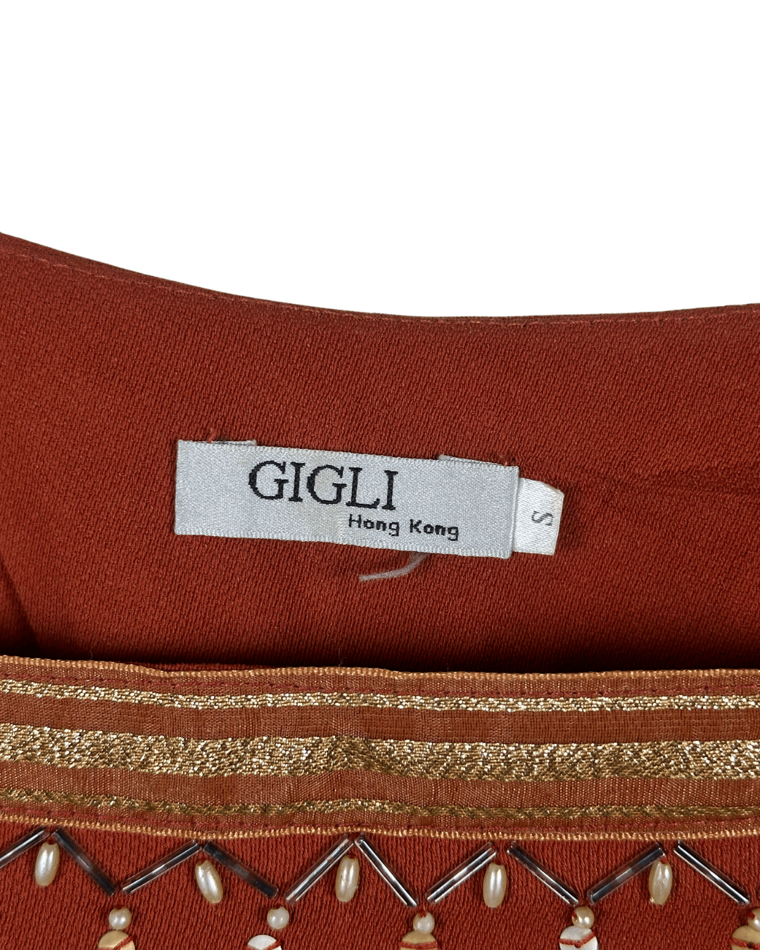 Gigli Square Neck Beaded Blouse - Small - Funkify