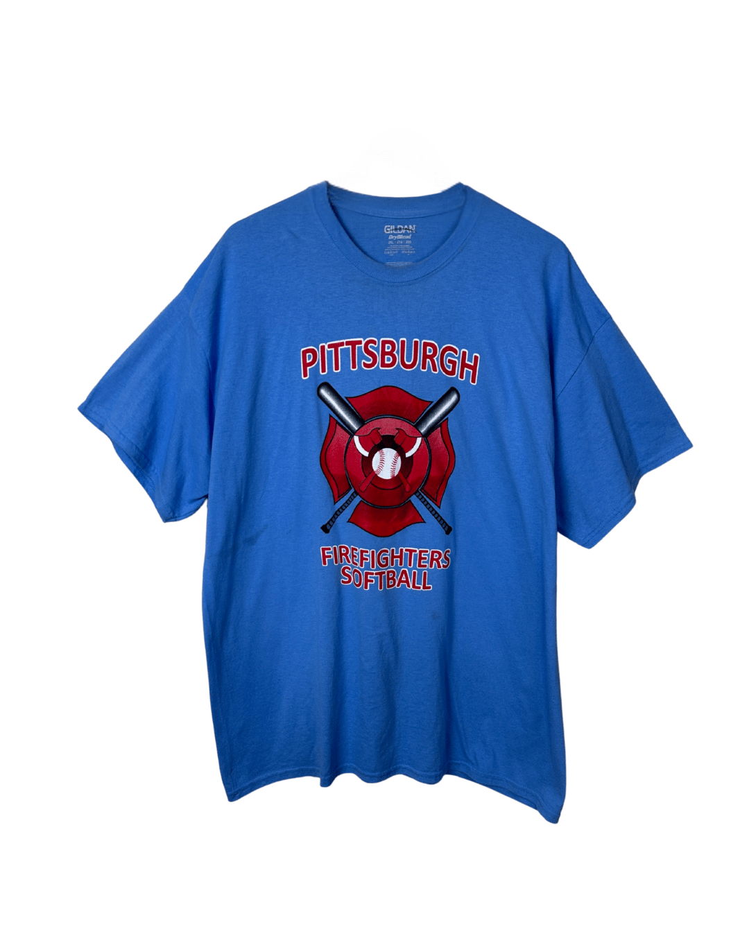 Gildan Pittsburgh Firefighters Softball Graphic Tee 2XL - Funkify