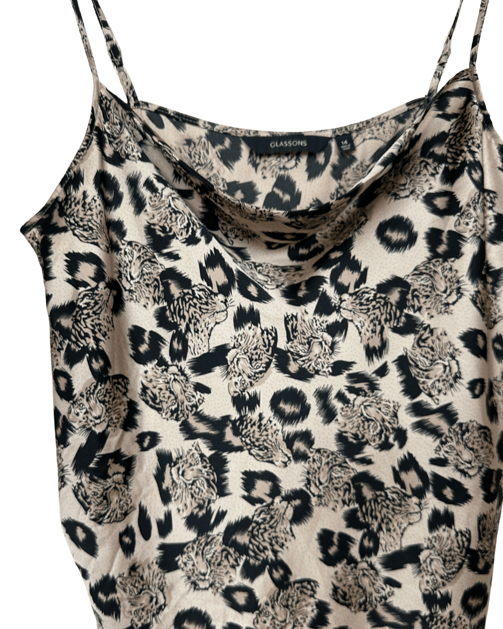 Glassons Cowl Neck Leopard Cami Top - Funkify