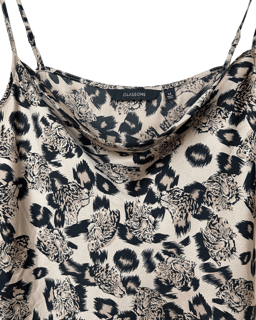 Glassons Cowl Neck Leopard Cami Top - Funkify