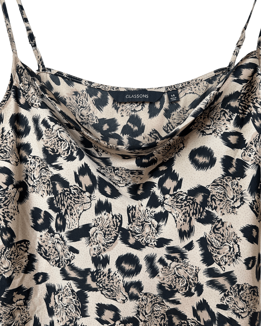 Glassons Cowl Neck Leopard Cami Top - Funkify