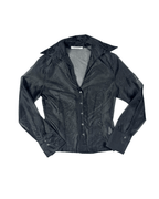 Glenfield Black Organza Sheer Fitted Shirt - Medium - Funkify