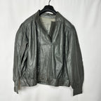 Gray Leather Jacket Women Medium / Large - Funkify