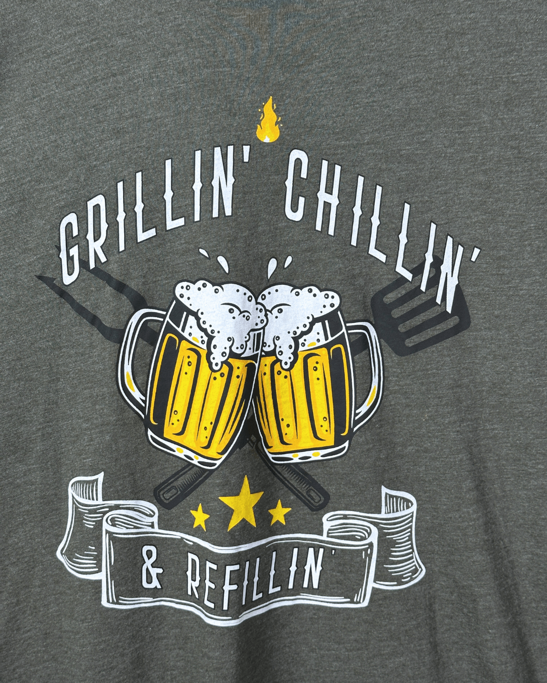 Grillin' Chillin' n Refillin' Graphic T-Shirt XL - Funkify