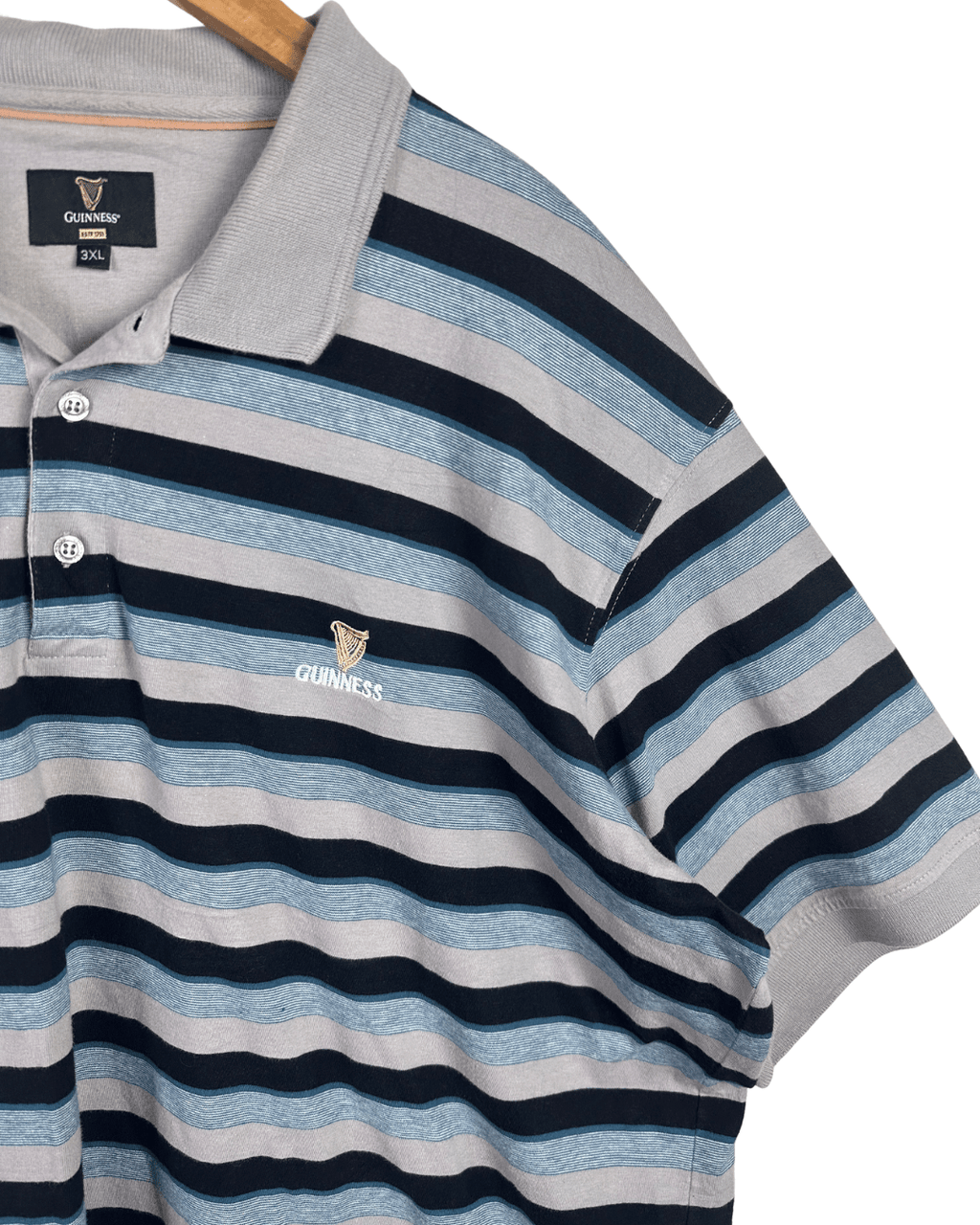 Guinness Striped Polo Shirt - 3XL - Funkify